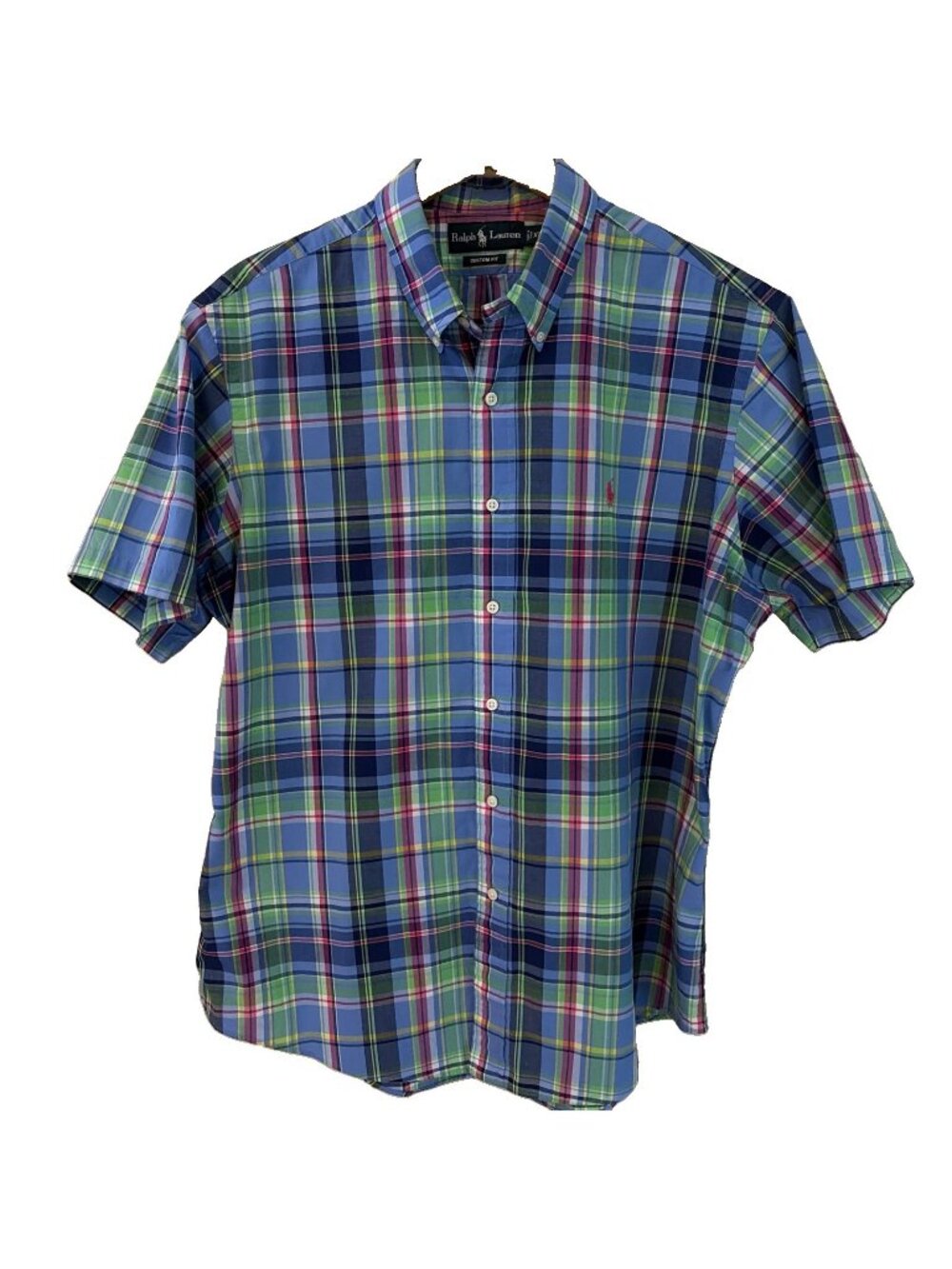 Ralph Lauren Plaid Button Down Shirt Men's Size XL Multicolor Madras Preppy